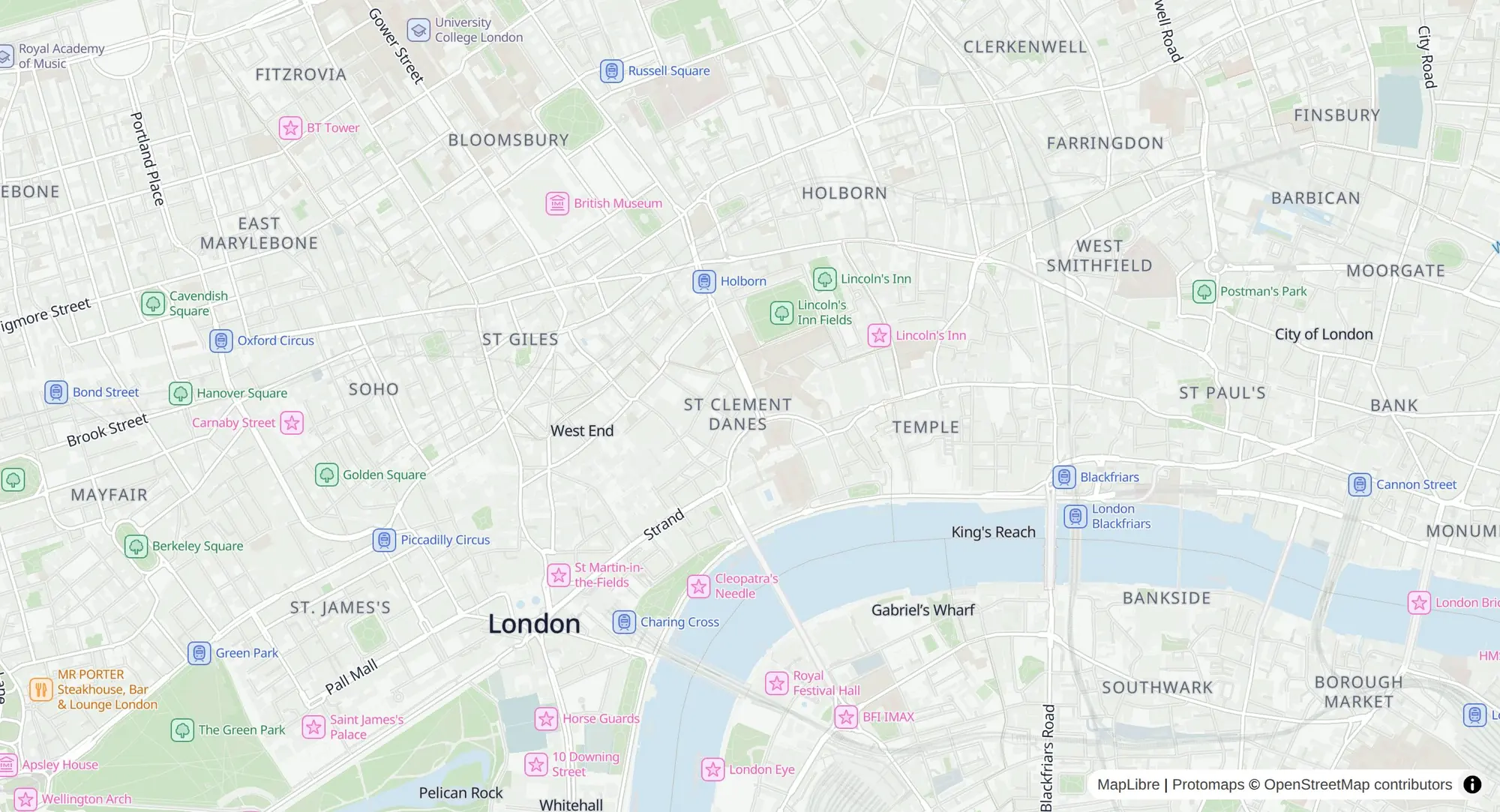 Central London in the Survey style